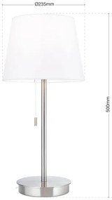 Orion LA 4-1205/1 - Lampada da tavolo con porta USB LUDWIG 1xE27/40W/230V bianco/cromo