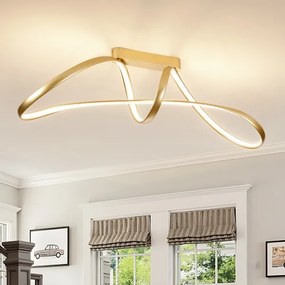 Brilagi-LED Plafoniera dimmerabile a soffitto TWISTER LED/60W/230V 3000-6000K dorata + telecomando