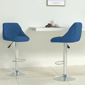 Sgabelli Da Bar 2 Pz Blu İn Velluto /