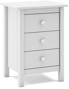 Comodino bianco per bambini in legno di pino Max - Marckeric