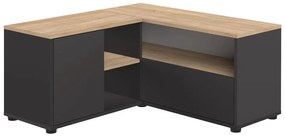 Tavolo TV in rovere decorato in nero e naturale 90x45 cm Angle - TemaHome
