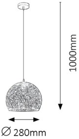 Rabalux 2276 - Lampadario a sospensione con filo MANORCA 1xE27/40W/230V