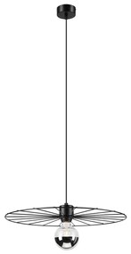 Lampadario a sospensione con filo MONTANA 1xE27/15W/230V diametro 45 cm nero