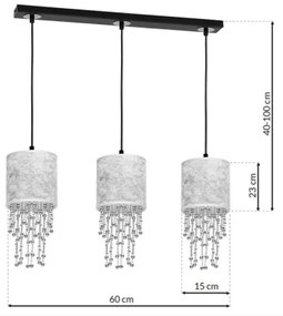 Lampadario a sospensione con filo ALMERIA 3xE27/60W/230V
