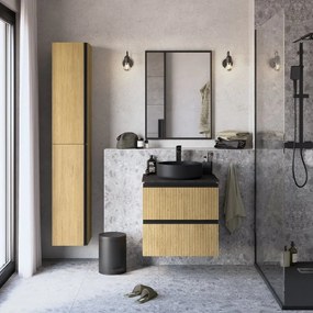 Colonna per mobile bagno Studio SENSEA 2 ante P 35 x L 30 x H 173 cm rovere rigato placcato mdf