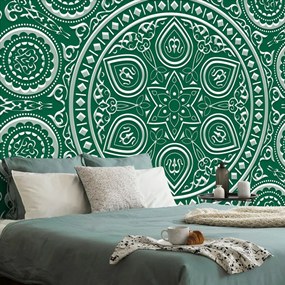 Carta da parati – Mandala etnica delicata in verde