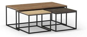Set di 3 tavolini in colore naturale 60x110 cm Camelia - Marckeric
