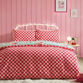 Set copripiumino e federa verde e rosa per letto matrimoniale e per letto esteso 230x220 cm Santa's Howdy Christmas – Catherine Lansfield