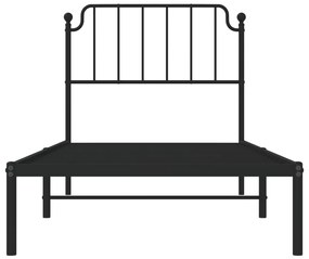 Giroletto con testiera in metallo nero 90x190 cm