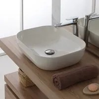 Lavabo da Appoggio Bagno Rettangolare in Ceramica Lavandino Ciotola