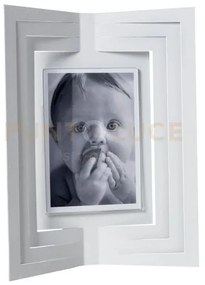 Portafoto di design vibra grande bianco marmo in ferro e polimetilm...