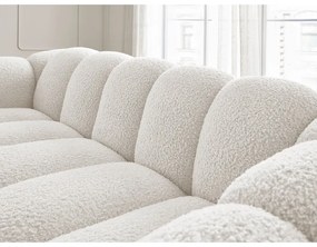 Divano bianco con rivestimento in bouclé 232 cm Hippolyte – Bobochic Paris