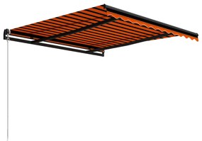 Tenda da Sole Retrattile Manuale 350x250 cm Arancione e Marrone