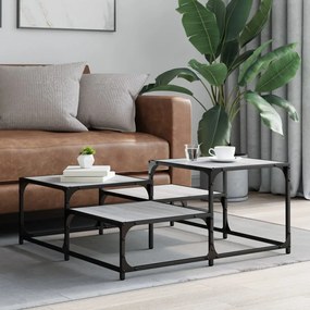 Tavolino salotto grigio sonoma 87,5x87,5x40cm legno multistrato