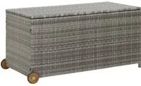 Contenitore da Giardino Grigio Chiaro 120x65x61 cm Polyrattan 310090