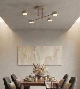 Plafoniera da soffitto HALO 4 in acciaio 4xGX53 - Mokka o Burgundy