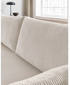 Divano beige allungabile con rivestimento in velluto a coste 211 cm Marcel – Bobochic Paris