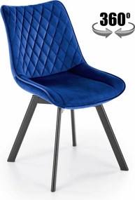 Sedia K520 velluto blu navy