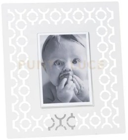 Portafoto di design mayfair grande bianco marmo in ferro  e polimet...