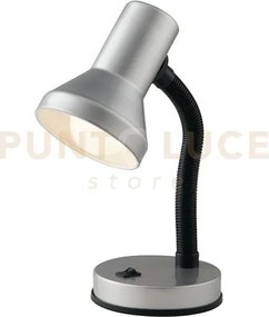 Ldt lampada da scrivania flessibile pulsante on-off silver 1 luce a...