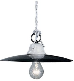Lampadario Industrial Potenza Ferro E Ceramica Nero Diam. 30Cm 1 Luce E27