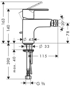 Miscelatore Per Bidet Monocomando Cromato Hansgrohe Talis E2 31622000