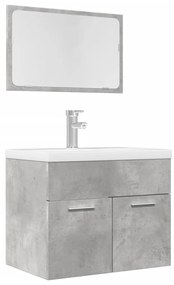 Set Mobili Da Bagno 2 Pz Grigio Cemento İn Legno Multistrato /