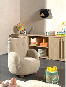 Poltrona per bambini beige con rivestimento in bouclé Rocky – Vipack