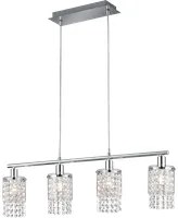 Lampada Sospensione Interno 4 Luci Vetri Trasparenti e Pendagli Posh GD Trio