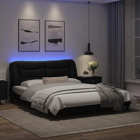 Giroletto con luci led nero 160x200 cm in similpelle