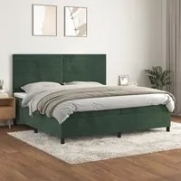 Giroletto a Molle con Materasso Verde Scuro 200x200 cm Velluto 3143106