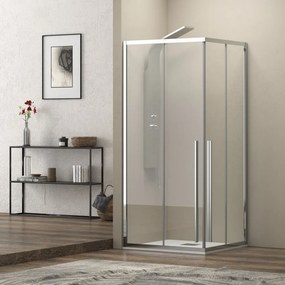 Box doccia angolo 70x100 cm doppio scorrevole vetro 8mm altezza 200h | KEL1000 - KAMALU