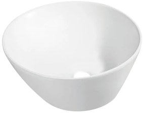 Lavabo da appoggio tondo in ceramica bianco lucido piletta non inclusa