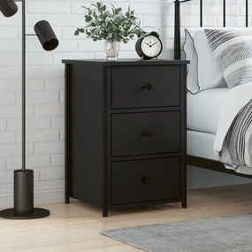 Comodino Nero 40x36x60 Cm İn Legno Multistrato /