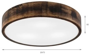 Lampada da soffitto OAK SMOKY 3xE27/15W/230V Ø47,5 cm rovere marrone scuro