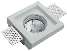 Portafaretto GU10 e MR16 Quadrato Gesso Pitturabile Ø100x100 mm