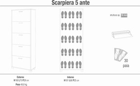 ECHO - scarpiera a 5 ante