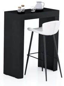 Tavolo Alto Evolution 90x40, Nero Frassino con Due Gambe
