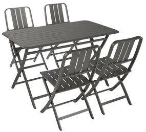 Tavolo da pranzo per giardino Idaho NATERIAL struttura e superficie in Alluminio  antracite per 4 persone 130x75cm