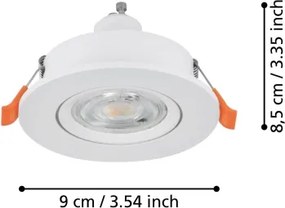 Eglo 902241 - Faretto da incasso LED BARRANCO 1xGU10/4,5W/230V bianco