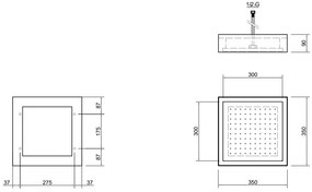 Antonio Lupi Design Soffione A Soffitto Cm 35x35 H 9 Finitura Bianco E Acciaio