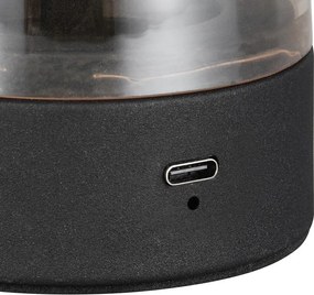 Lampada da tavolo LED color ambra con paralume in vetro (altezza totale 18 cm) Dooley – Trio