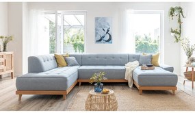 Divano letto a U azzurro, angolo sinistro Dazzling Daisy - Miuform