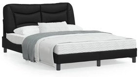 Giroletto Con Testiera Nero 140x190 Cm İn Similpelle /