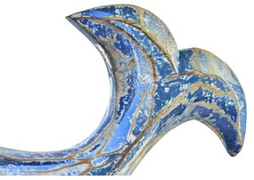 Statua Decorativa DKD Home Decor Finitura invecchiata Azzurro Marrone Balena Legno di Albasia (40 x 10 x 30 cm)