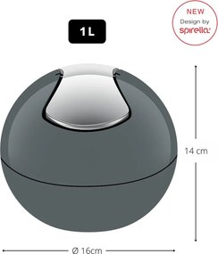 Cestino per la spazzatura grigio scuro in plastica 1 l Bowl – Spirella