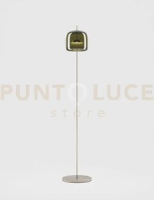 Jube lampada da terra p verde antico trasparente acciaio satinato l...