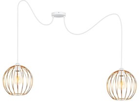 Lampadario a sospensione con filo MATT 2xE27/60W/230V ragno bianco/rame