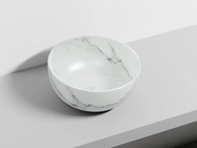 Cielo Shui lavabo 40 cm tondo da appoggio senza troppo pieno carrara statuario