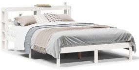 Letto Senza Materasso Bianco 140x200 Cm Legno Massello Di Pino /